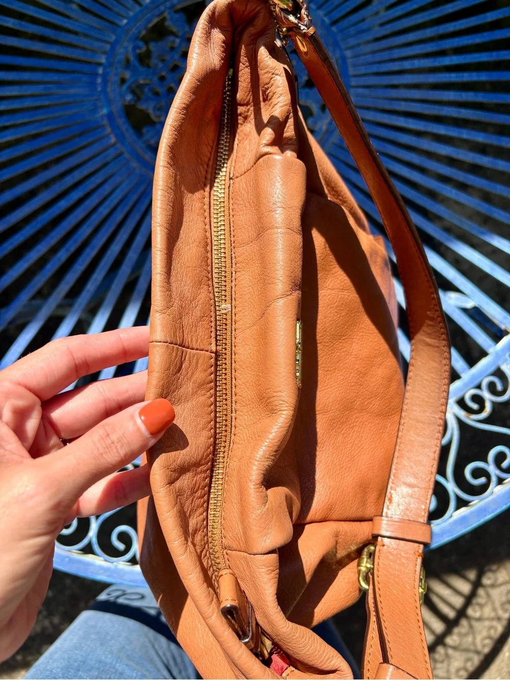 Coach Madison Isabelle 21224 Cognac Brown Leather Slouchy Hobo Shoulder Bag Y2K